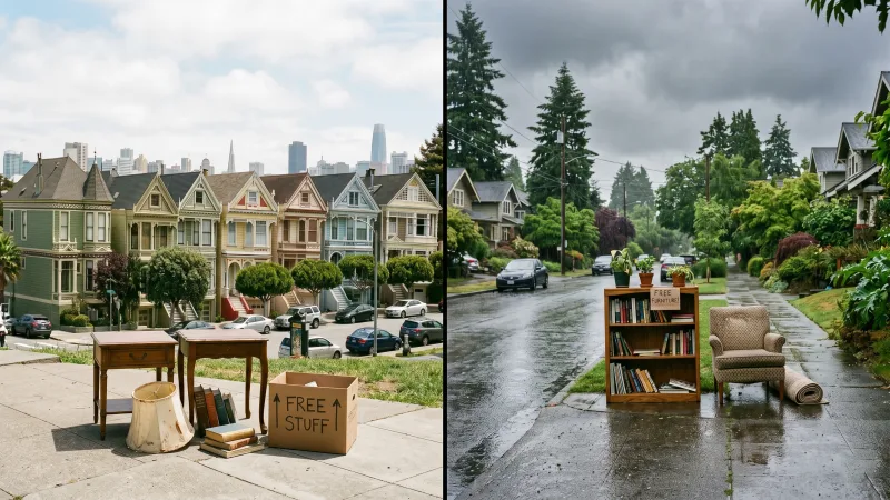 Free dresser on San Francisco Victorian street