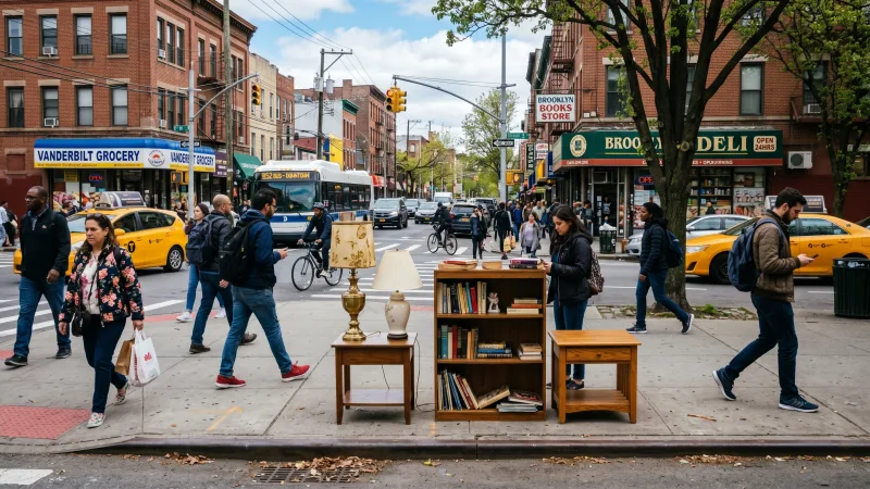 Free furniture outside NYC brownstone